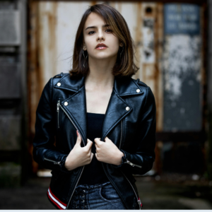 Black leather jacket